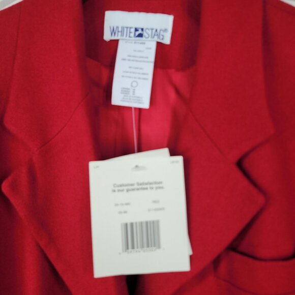 NEW White Stag 100% Wool Blazer Jacket size 16 Career Red Professional Vintage - Picture 4 of 8